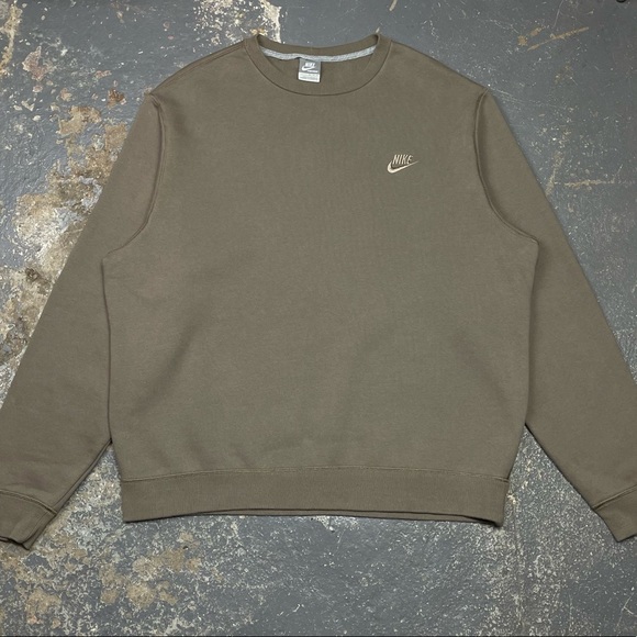 Rare Vintage NIKE Crewneck Sweatshirt MOCHA BROWN Tonal late 90s early 00s XL - Picture 1 of 9